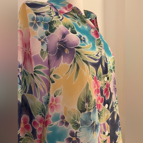 Alfred Dunner Colorful Women’s Floral Top | Size 12P - Picture 5 of 11